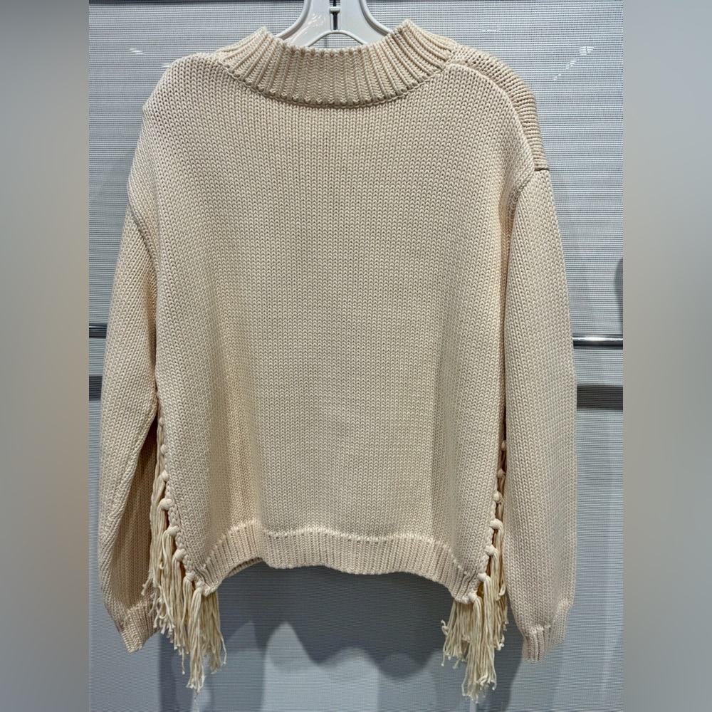 Brand New Never Been worn Young Fabulous & Broke fringe sweater in color cream - Picture 6 of 10